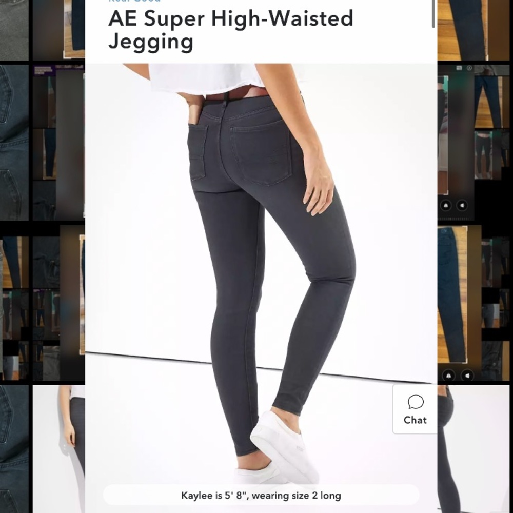 AE Worn Black Jeggings, Womens Jeans, Size 8. High rise, super stretch
